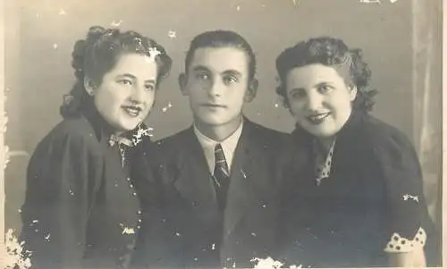Souvenir photo postcard family portrait Tasnad