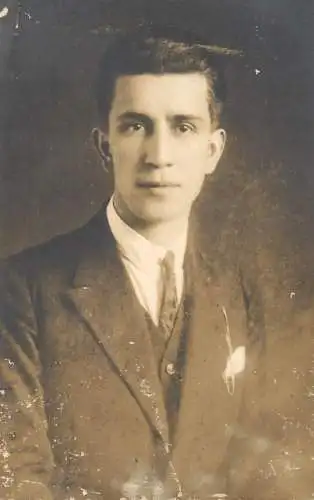 Souvenir photo postcard elegant man haircut
