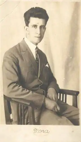Souvenir photo postcard elegant man 1929