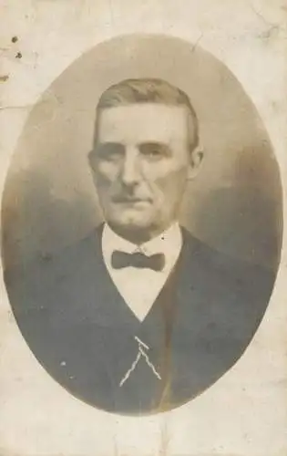 Souvenir photo postcard elegant man haircut tuxedo