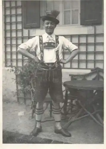 Souvenir photo postcard man traditional costume 1928