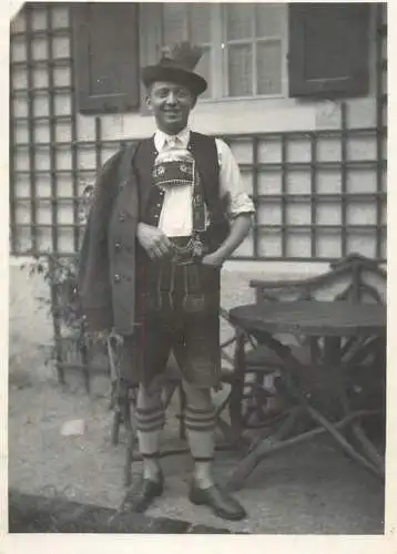 Souvenir photo postcard man traditional costume