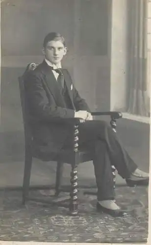 Souvenir photo postcard elegant boy haircut