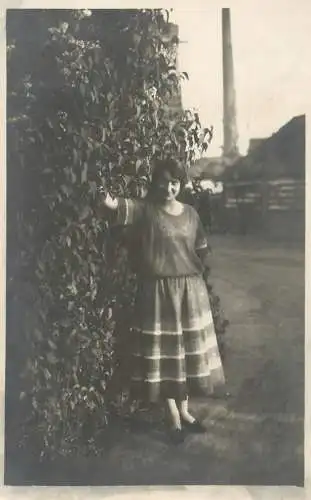 Social history souvenir photo postcard girl in nature