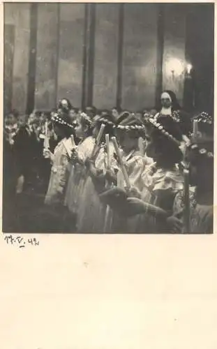 Social history souvenir photo postcard 1942 children first communion church