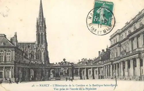 NANCY Hémicycle de la Carrière et Basilique Saint Epvre 1911