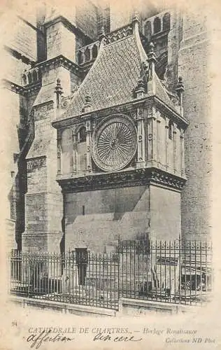 Chartres Cathedrale L'Horloge cpa 1903
