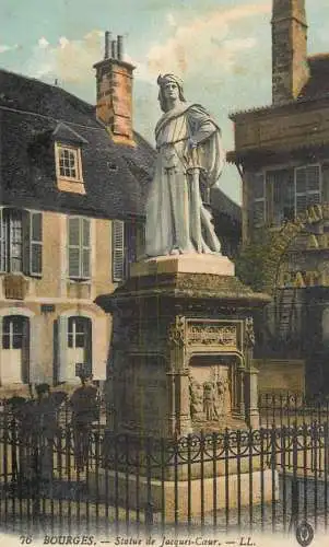 Bourges statue de Jacques Coeur cpa