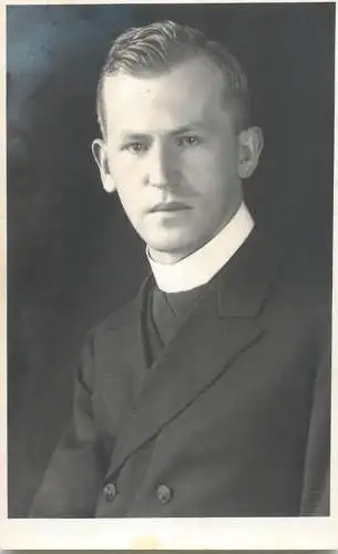 Social history souvenir real photo priest Passau Schaufling 1930 Joseph Jungbauer