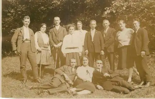 Social history souvenir real photo elegant hike expedition group photo