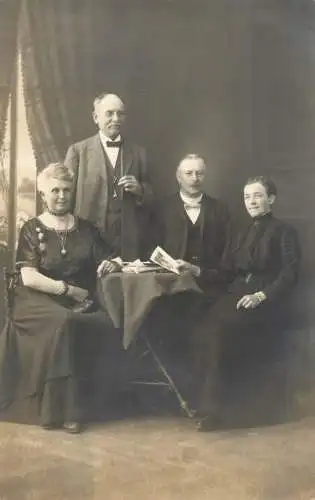 Social history souvenir real photo elegant family group photo