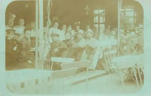 Social history souvenir real photo elegant restaurant group photo