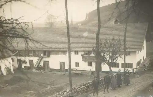 Social history souvenir real photo family in fron of house