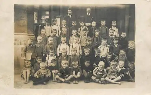 Social history souvenir real photo group of children kindergarden group