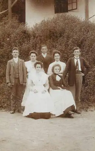 Social history souvenir real photo elegant ladies and men