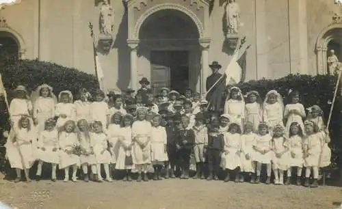 Social history souvenir real photo religious group children church