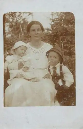 Social history souvenir real photo mother and children