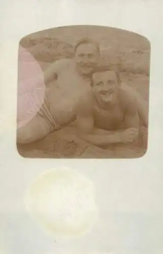 Social history souvenir real photo men pool party