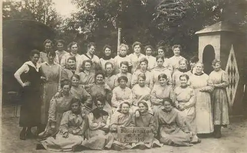 Social history souvenir real photo 1919 factory workers women group photo