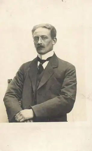 Social history souvenir vintage photo postcard elegant man moustache