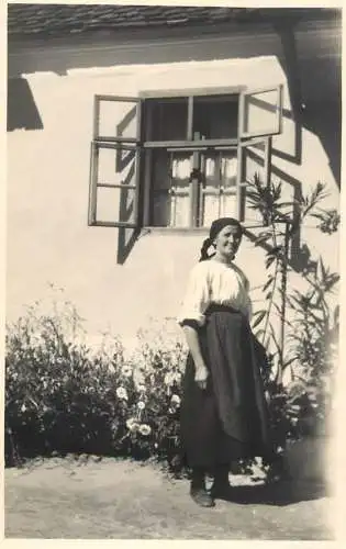 Social history souvenir vintage photo postcard Vad Fagaras Bunica Silvia 1968