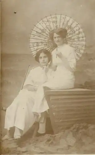 Social history souvenir vintage photo postcard lady elegance umbrella