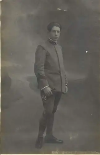 Social history souvenir vintage photo postcard soldier uniform military Italy