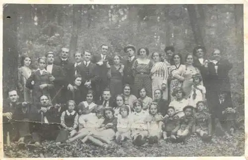Social history souvenir vintage photo postcard group photo nature violin