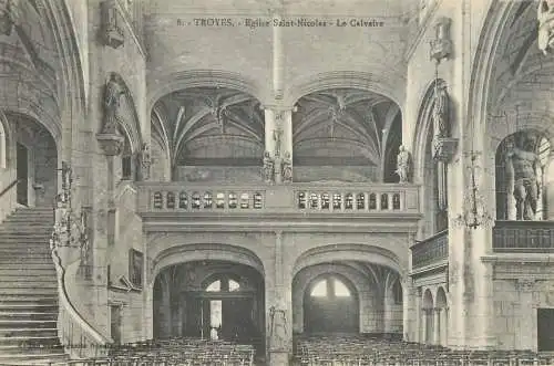 CPA France Troyes eglise St. Nicolas calvaire