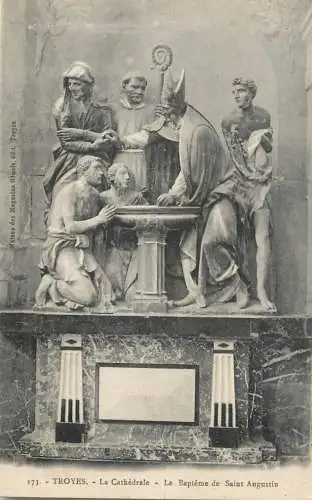 CPA France Troyes cathedrale le Bapteme de Saint Augustin