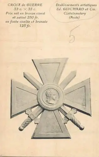 CPA France Croix de Guerre Castelnaudary