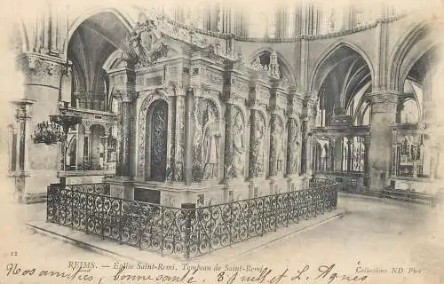 CPA France Reims eglise Saint Remi tombeau