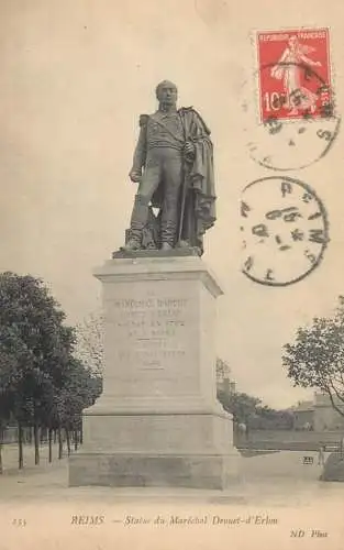 CPA France Reims statue du Marechal Drouet d' Erlon