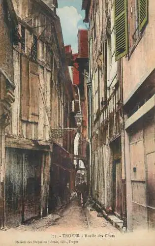 CPA France Troyes ruelle des chats