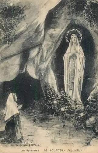 CPA France Lourdes l' apparition