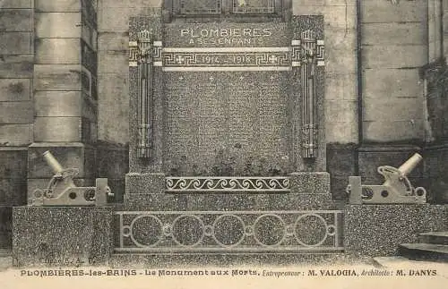 CPA France Plombieres les Bains le monument aux morts
