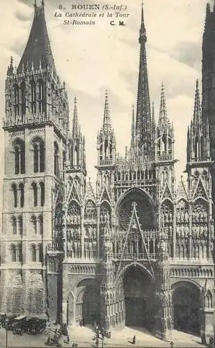 CPA France Rouen la cathedrale et la tour