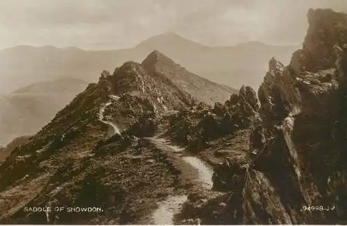 Wales Saddle of Snowdon picturesque mountain scenery