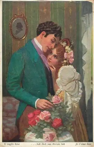 Couple lovers - Ti voglio bene ...hab Dich von Herzen lieb Jet`aime bien 1921