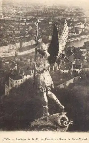 CPA France Lyon statue