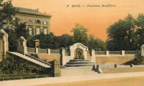 CPA France Metz Boufflers fountain