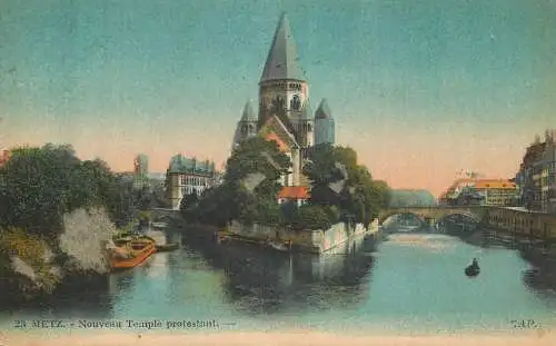 CPA France Metz protestant church