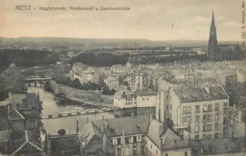 CPA France Metz Jungfernwehr Weidenwall