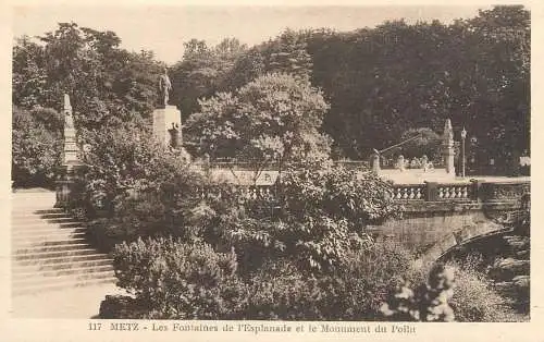 CPA France Metz les fontaines de l' Esplanade