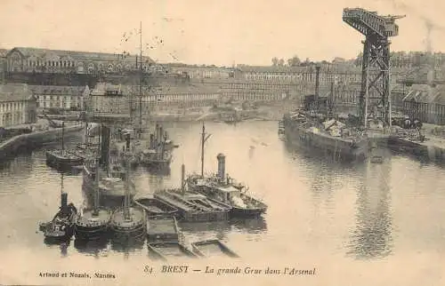 CPA France Brest harbour crane
