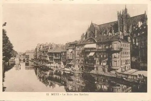 CPA France Metz le bain des Roches