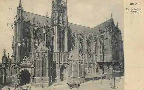 CPA France Metz cathedrale tram