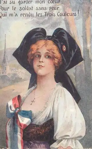 CPA France traditional costumes Lady France