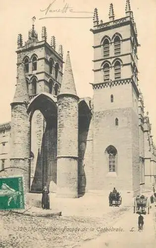 CPA France Montpellier facade de la cathedrale