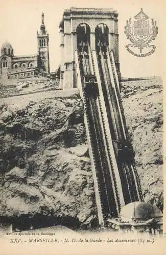 CPA France Marseilles Notre Dame de la Garde les ascenseurs
